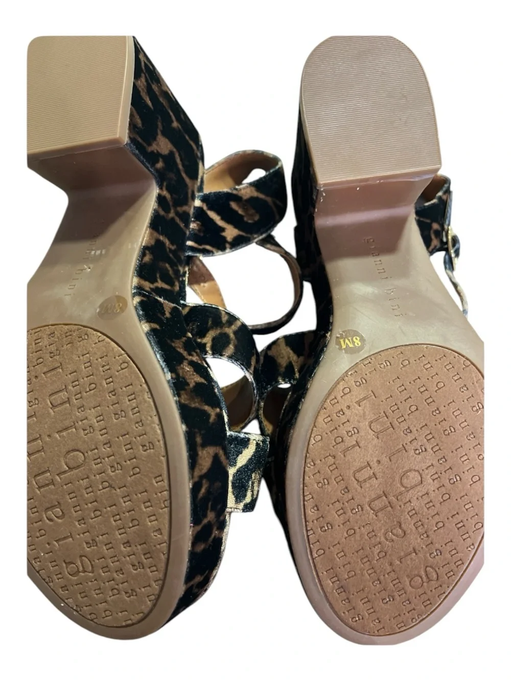 Gianni Bini Leopard-Print Platform Slingback Sandals - Brown/Black